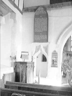 The Pulpit, and boards inscribed with the ten commandments